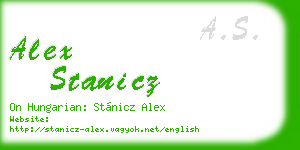 alex stanicz business card