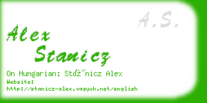 alex stanicz business card